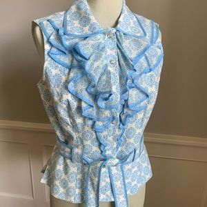 Andrea Becker Ruffled Blouse, size Small